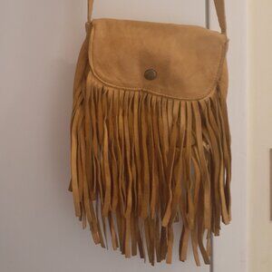 Vintage Boho Hippie Leather Fringed Purse